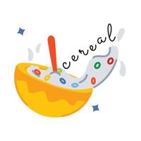 Trendy Cereal Bowl vector