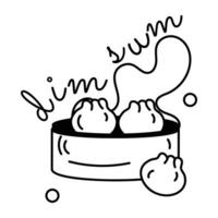 Trendy Dim Sum vector