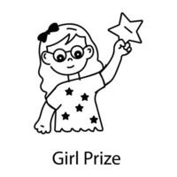Trendy Girl Prize vector