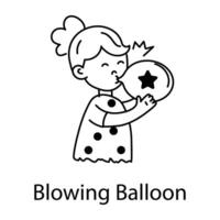 Trendy Blowing Balloon vector