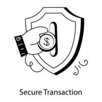 Trendy Secure Transaction vector