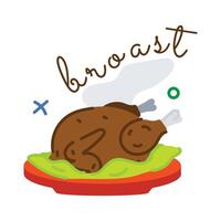 Trendy Chicken Broast vector