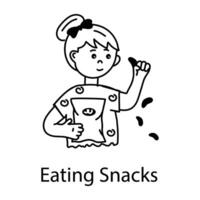 Trendy Eating Snacks vector