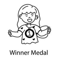 Trendy Winner Medal vector