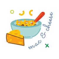 Trendy Mac Cheese vector