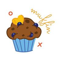 Trendy Chocolate Muffin vector