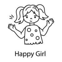 Trendy Happy Girl vector