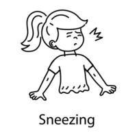 Trendy Sneezing Concepts vector