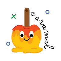 Trendy Caramel Apple vector