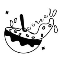 Trendy Cereal Bowl vector