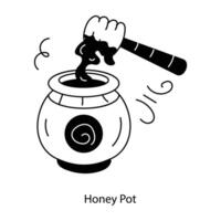 Trendy Honey Pot vector