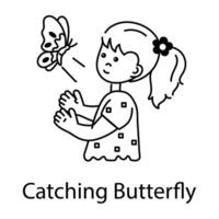 Trendy Catching Butterfly vector