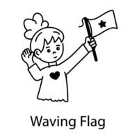 Trendy Waving Flag vector