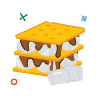 Trendy Marshmallow Sandwich vector