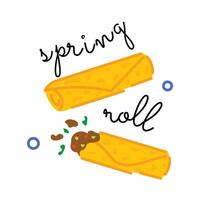 Trendy Spring Rolls vector