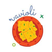 Trendy Ravioli Concepts vector