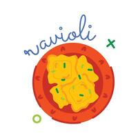 Trendy Ravioli Concepts vector