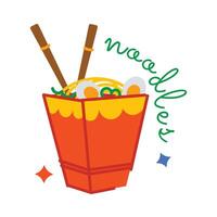 Trendy Takeaway Noodles vector