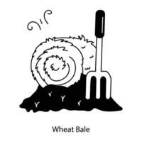 Trendy Wheat Bale vector