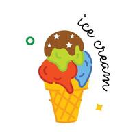 helado de moda vector