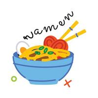 Trendy Ramen Bowl vector