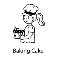 Trendy Baking Cake vector