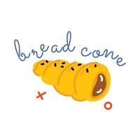 Trendy Bread Cone vector