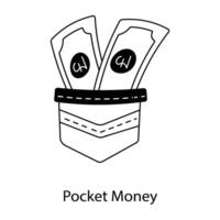 Trendy Pocket Money vector