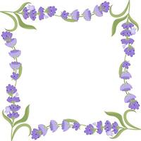 Decorative frame of lavender flowers for your design. illustration isolated on white background. vector