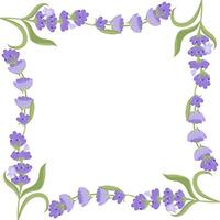 Decorative frame of lavender flowers for your design. illustration isolated on white background. vector