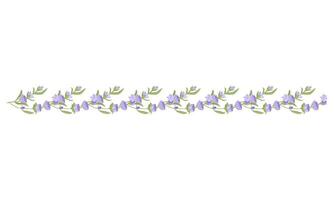 Decorative border of lavender flowers for your design. illustration isolated on white background. vector