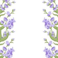 Decorative frame of lavender flowers for your design. illustration isolated on white background. vector