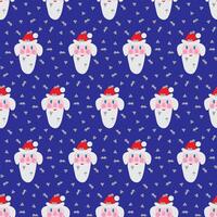 Santa Claus with mice in his beard. Seamless pattern. illustration . vector