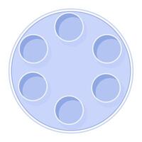 Blue round empty seder plate vector