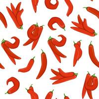 Seamless pattern of red Mexican peppers vector