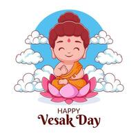 Happy vesak day illustration vector