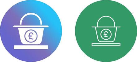 Pound Basket Icon Design vector