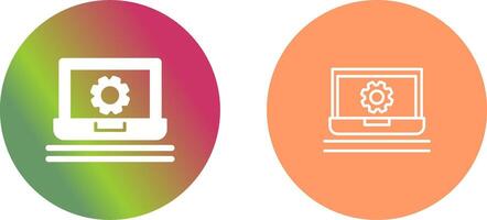 Laptop Setting Icon Design vector