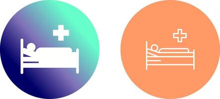 paciente cama icono diseño vector