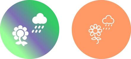 flor con lluvia icono diseño vector