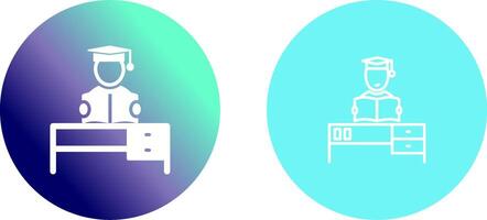 Studying on Desk II Icon Design vector