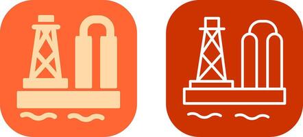 Oil Platform Icon Design vector