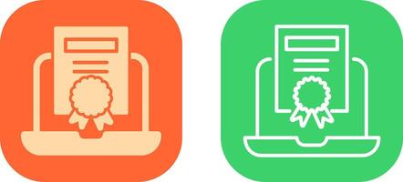 Online Certificate Icon Design vector