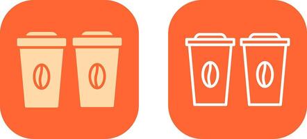 Two Coffees Icon Design vector