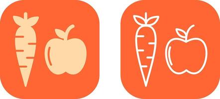 frutas y vegetales icono diseño vector