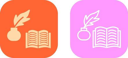 Quill and Book Icon Design vector