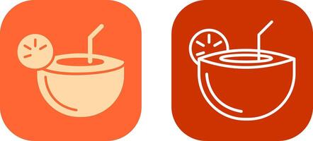 Coconut Drink Icon Design vector