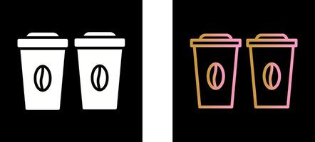 Two Coffees Icon Design vector