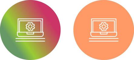 Laptop Setting Icon Design vector