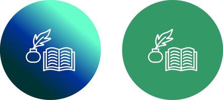 Quill and Book Icon Design vector